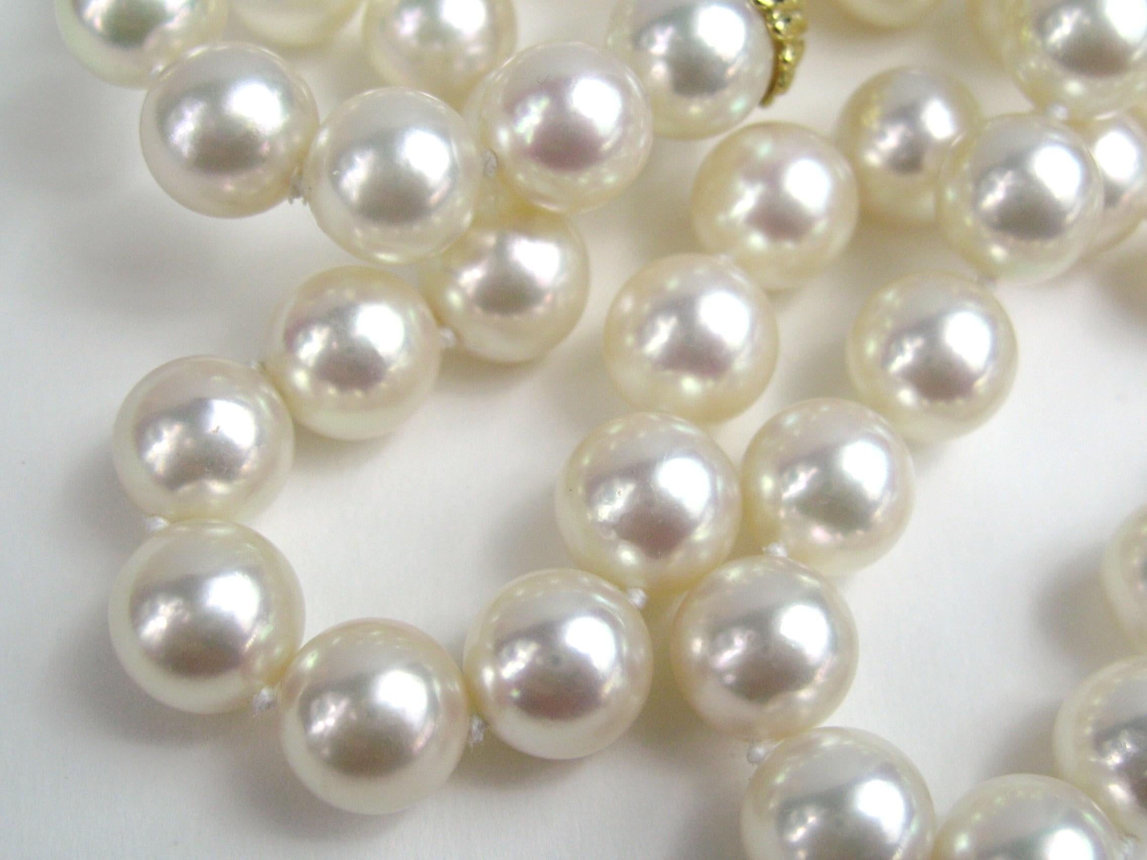 Collana di perle in oro 18K da 9,5 mm in vendita 2