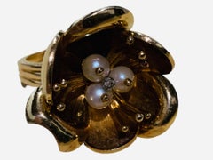 18K Gold Pearls Cocktail Ring