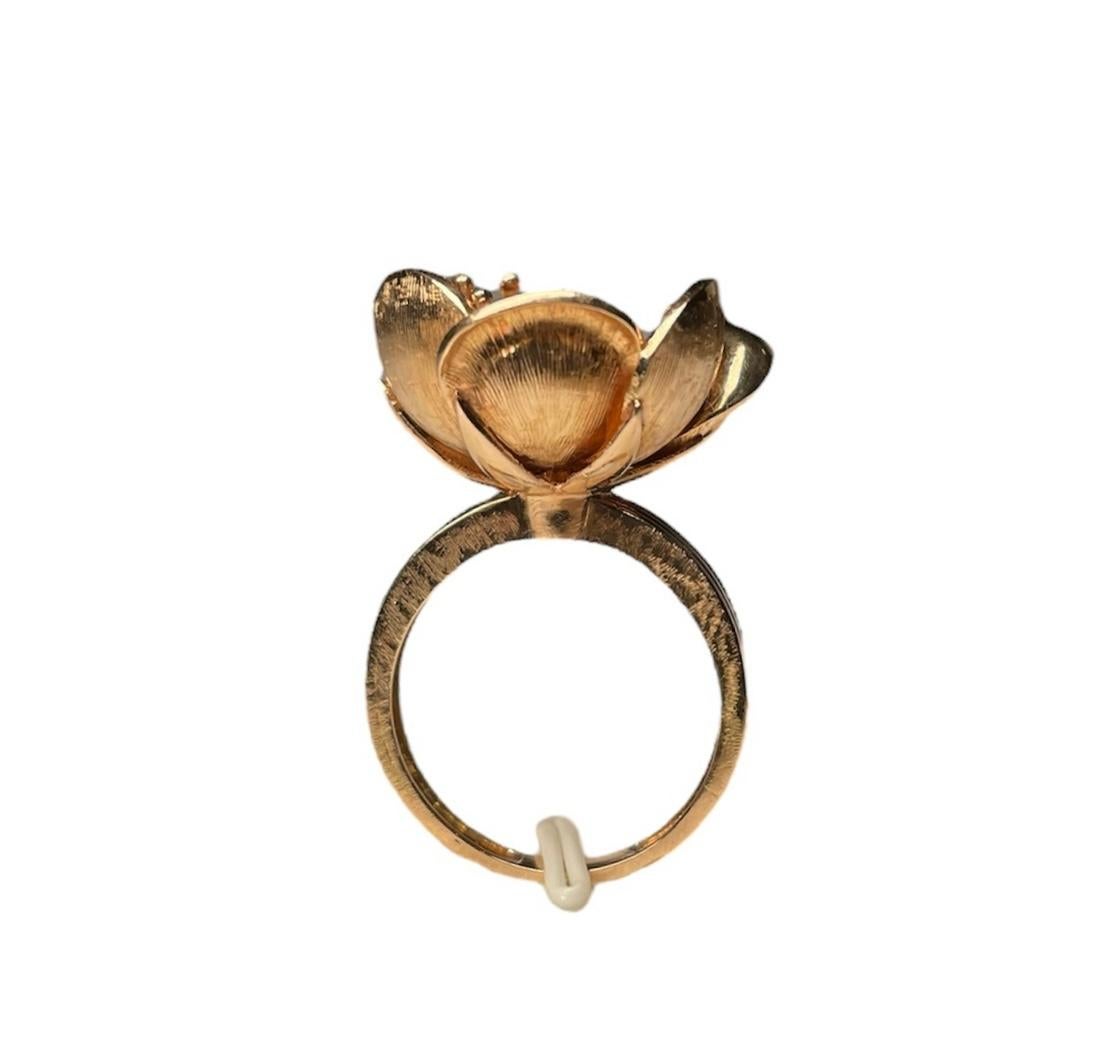 18K Gold Pearls Cocktail Ring  For Sale 4