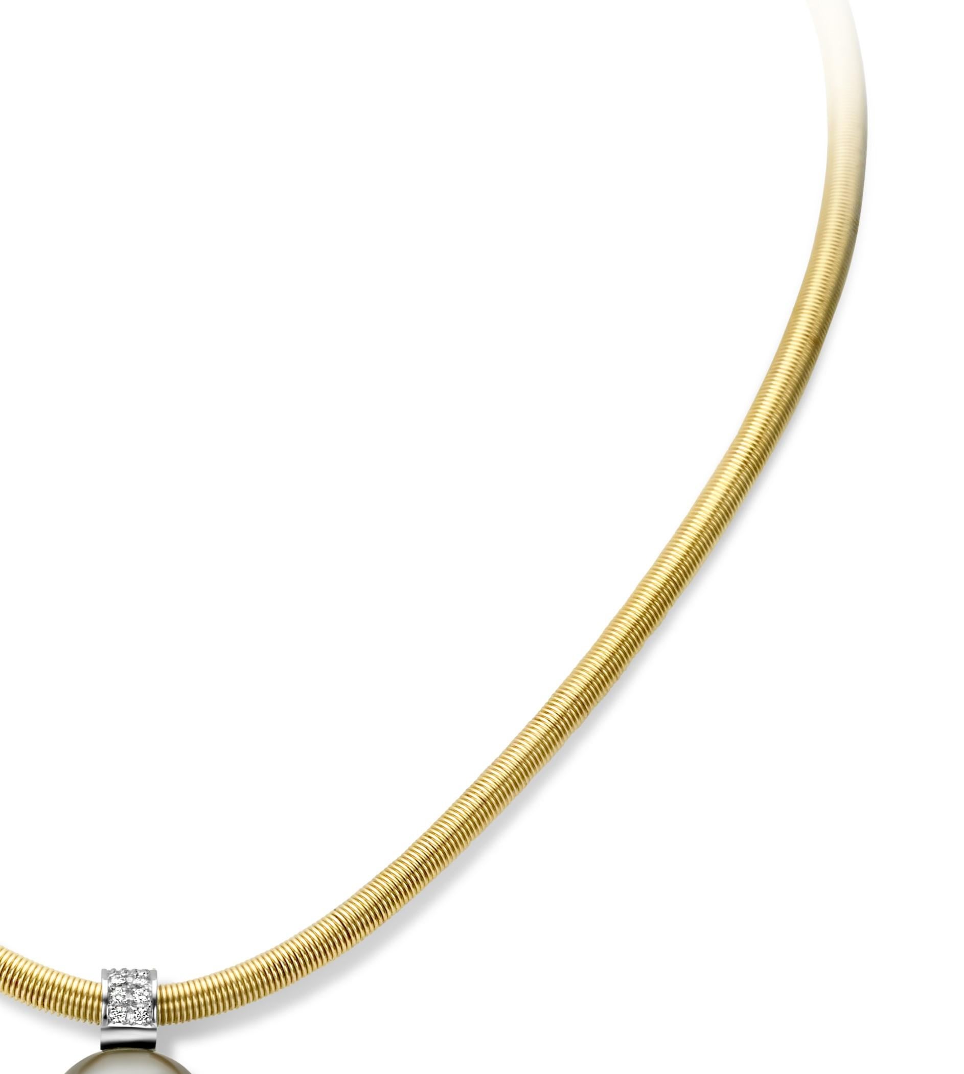 18 Karat Gold Anhänger mit 0,35 Karat Diamanten und Tahiti-Perlen, Floche. Rattenschwanz-Halskette für Damen oder Herren im Angebot