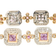 18k Gold Pink Sapphire Bracelet