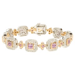 18k Gold Pink Sapphire Bracelet