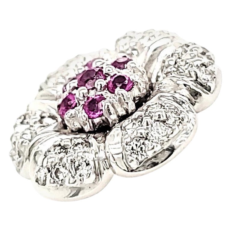 Orecchini a fiore in oro 18k con zaffiro rosa di 0,36 carati e diamante rotondo di 0,60 carati