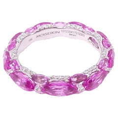 18K Gold Pink Sapphire Eternity Ring by MOISEIKIN