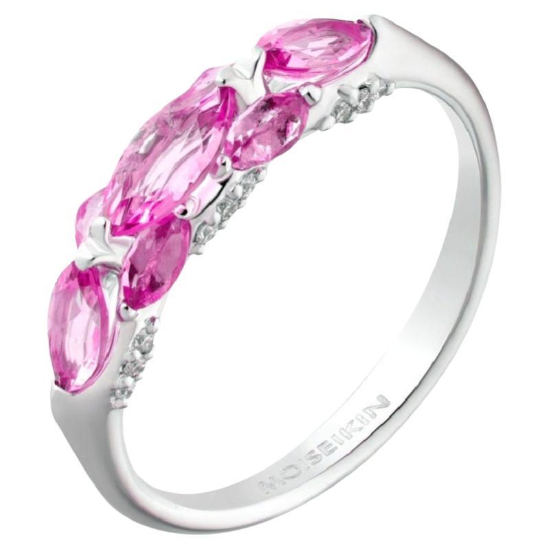 18K Gold Pink Sapphire Harmony Ring by MOISEIKIN For Sale