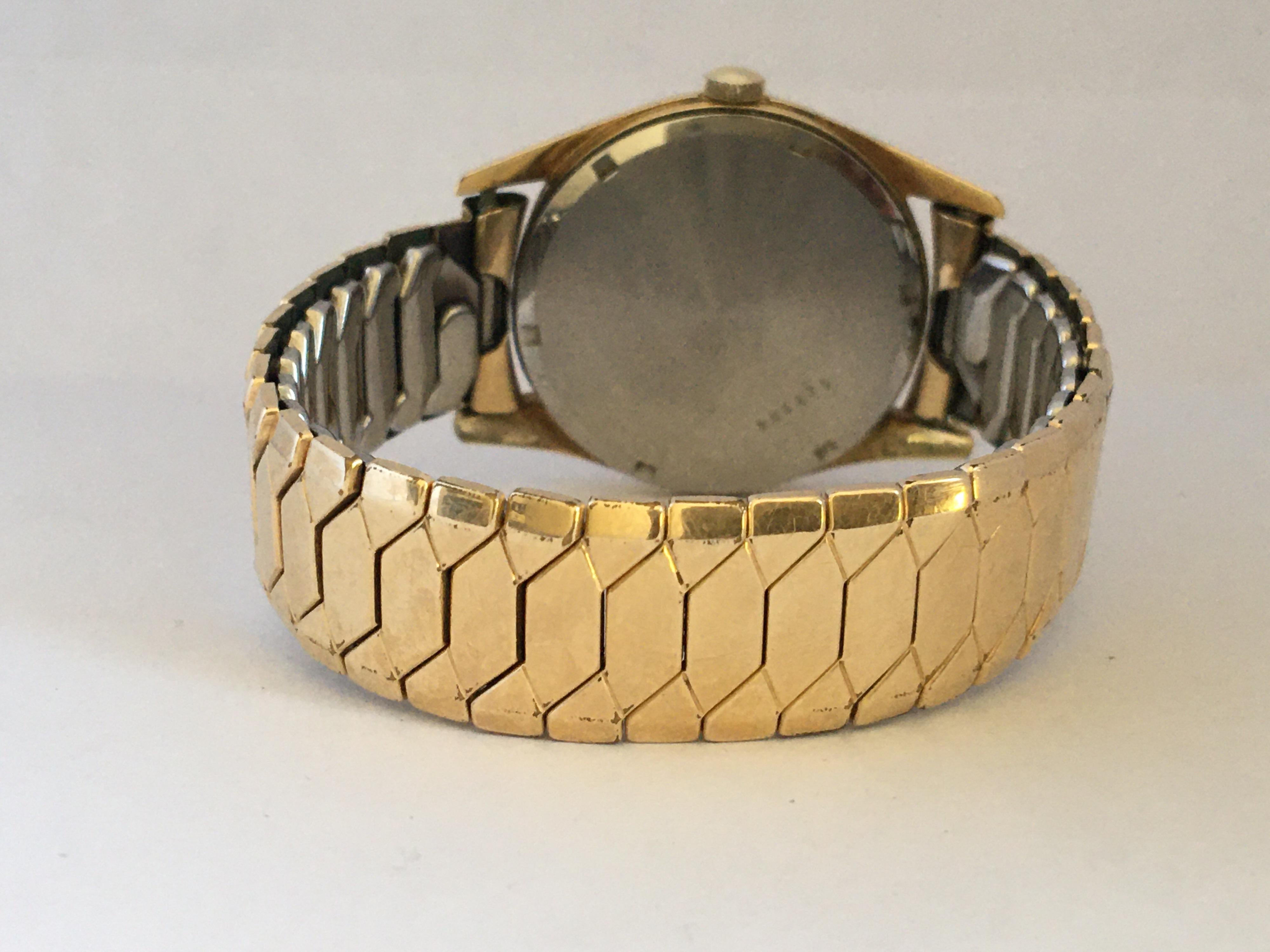 18 Karat Gold Plate Vintage 1960s Rotary Mechanical Watch 1