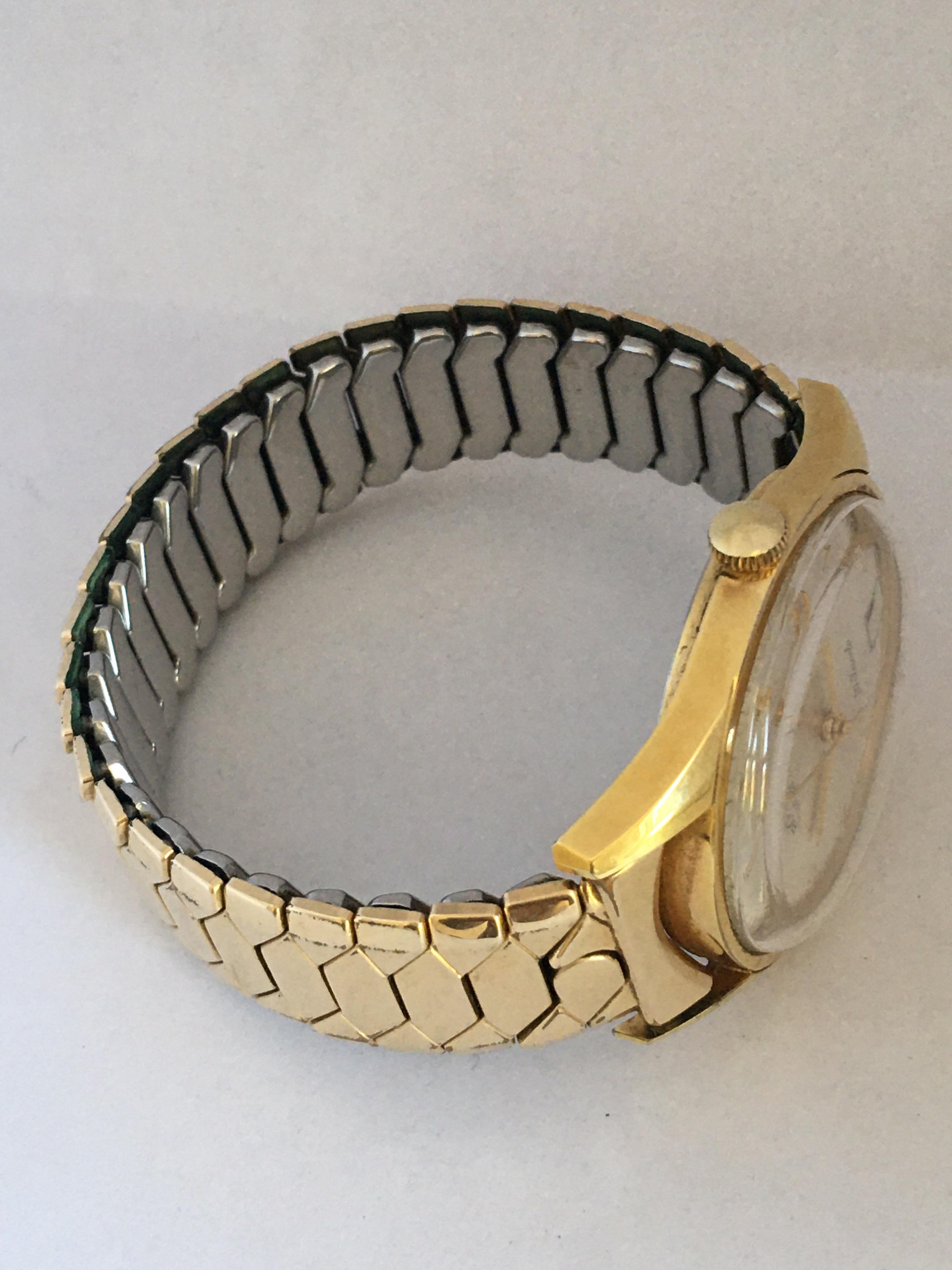 18 Karat Gold Plate Vintage 1960s Rotary Mechanical Watch 2