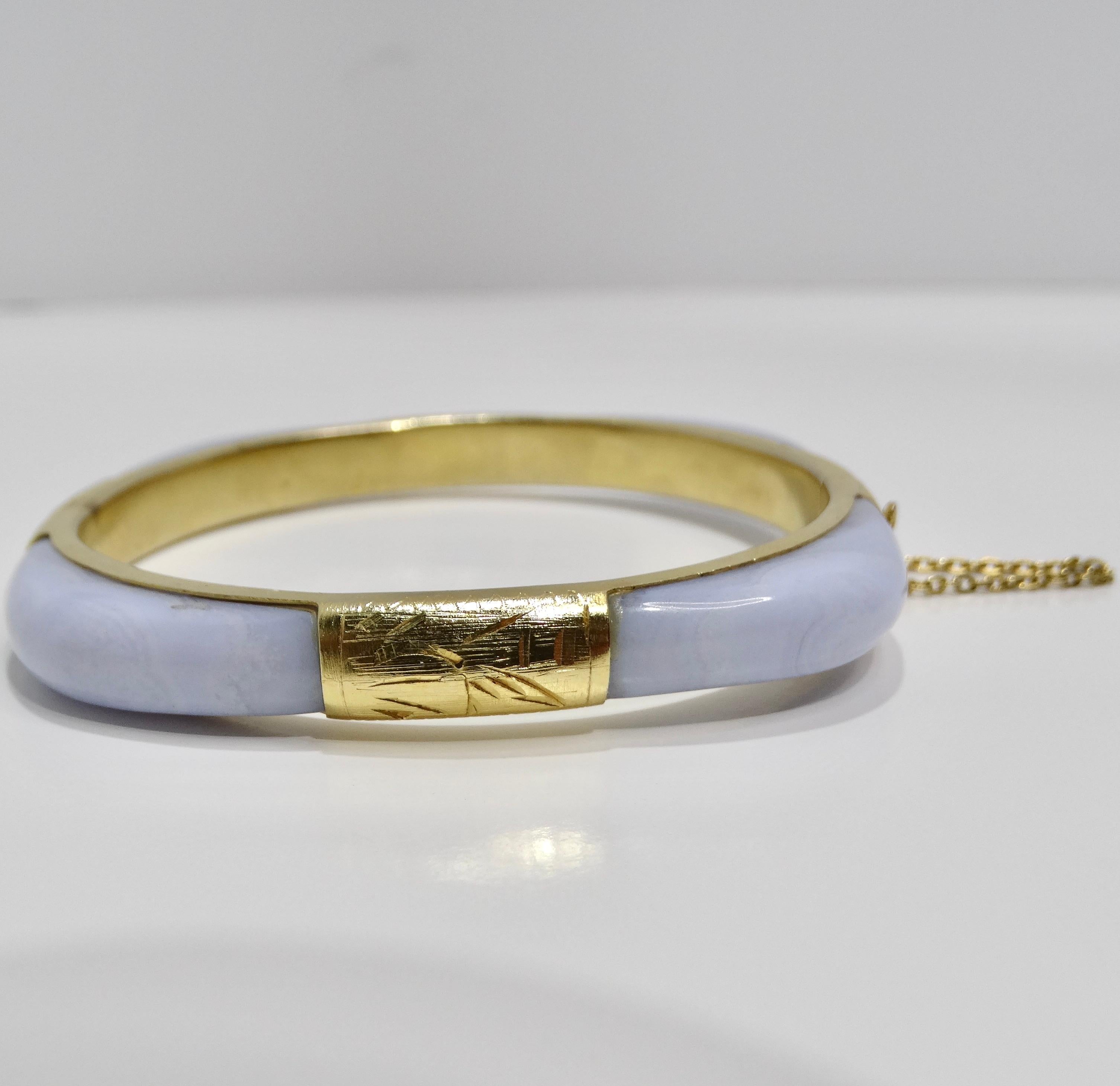 Women's or Men's 18K Gold Plated 1960s Blue Stone Cuff Bracelet For Sale