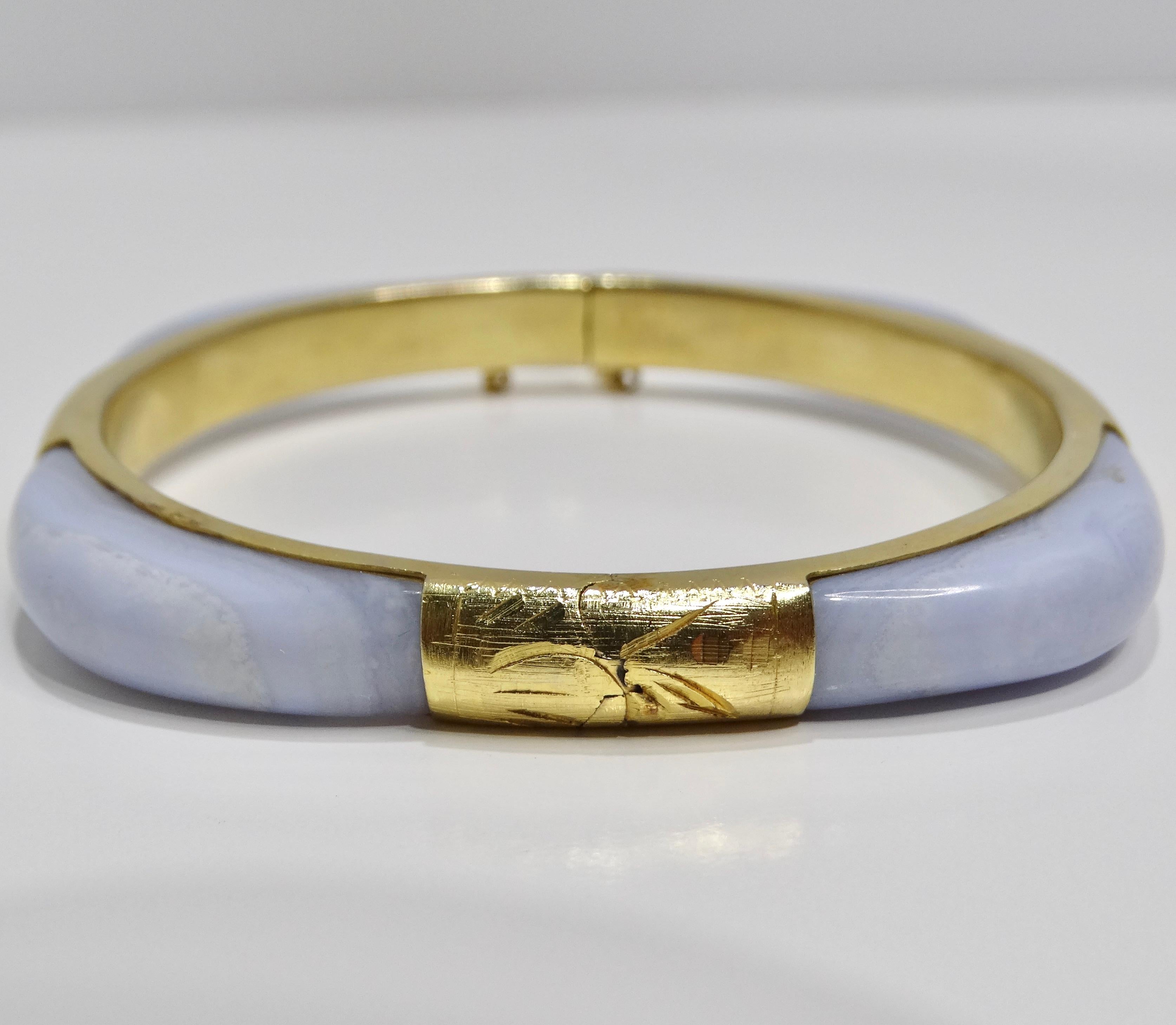 18K Gold Plated 1960s Blue Stone Cuff Bracelet For Sale 1