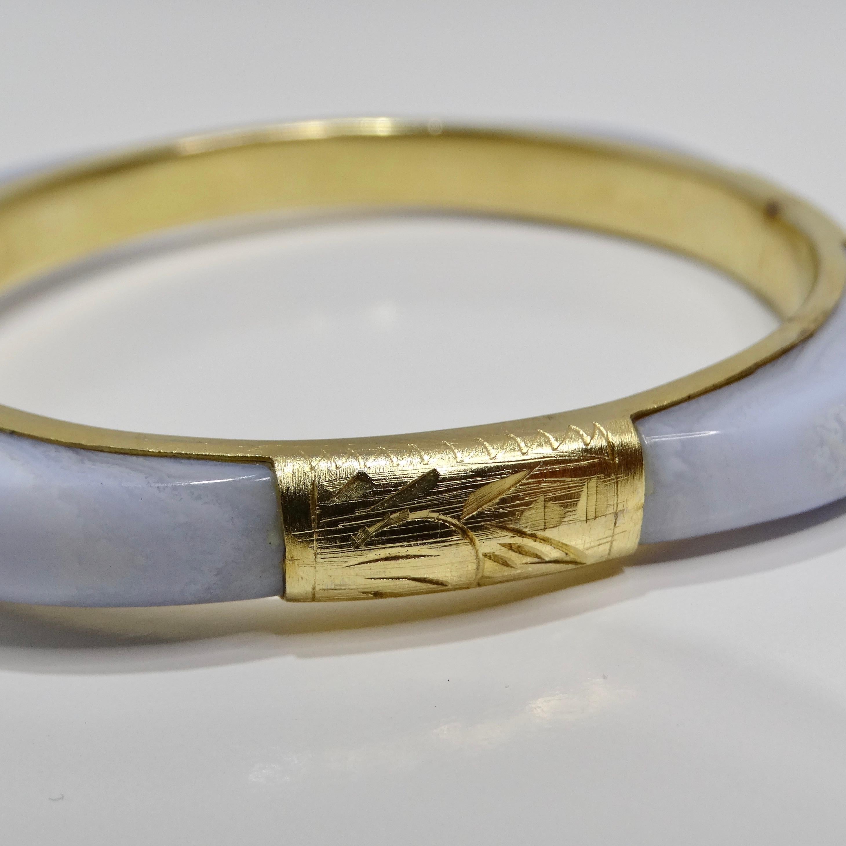 18K Gold Plated 1960s Blue Stone Cuff Bracelet For Sale 4