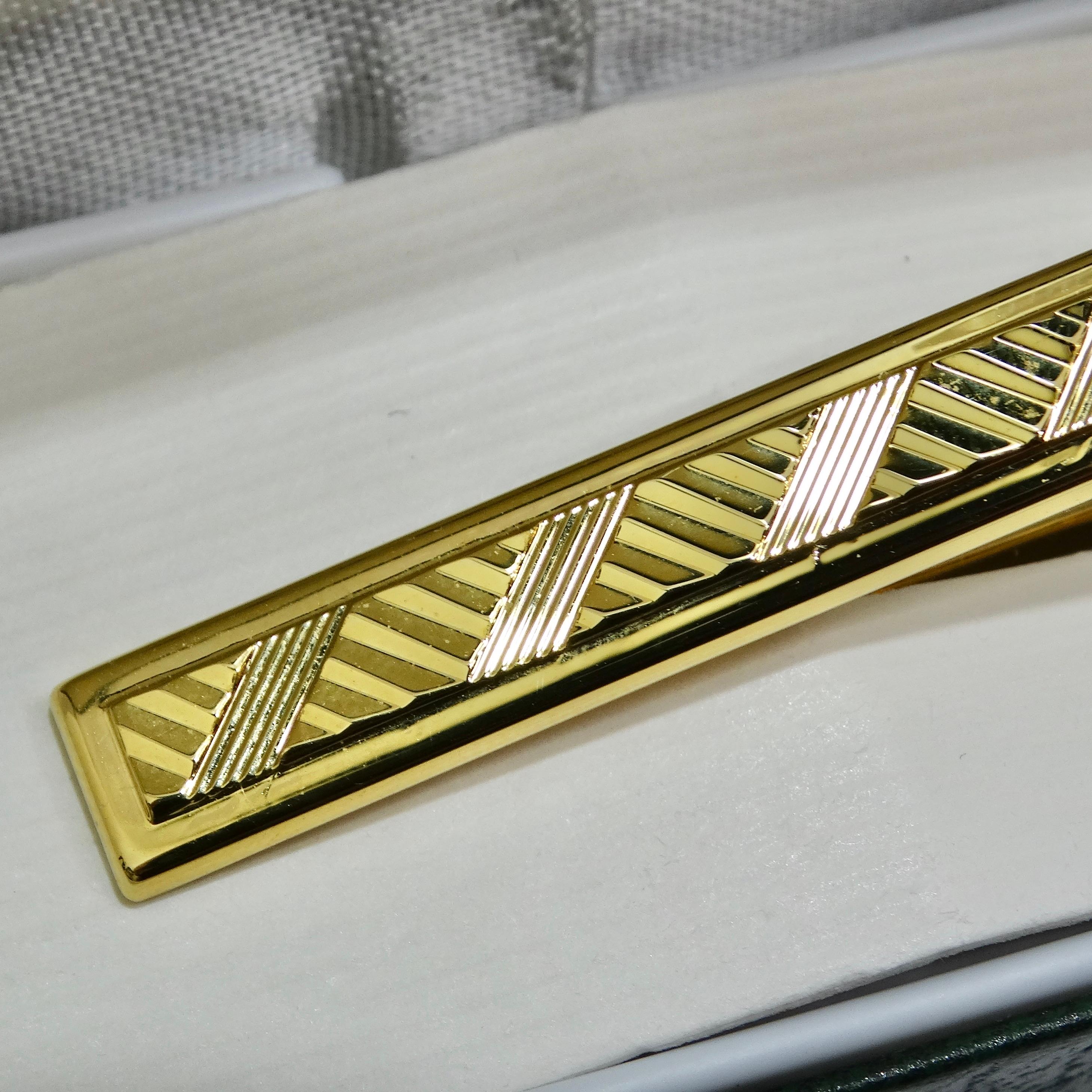18K Gold Plated 1980s Tie Clip For Sale 6