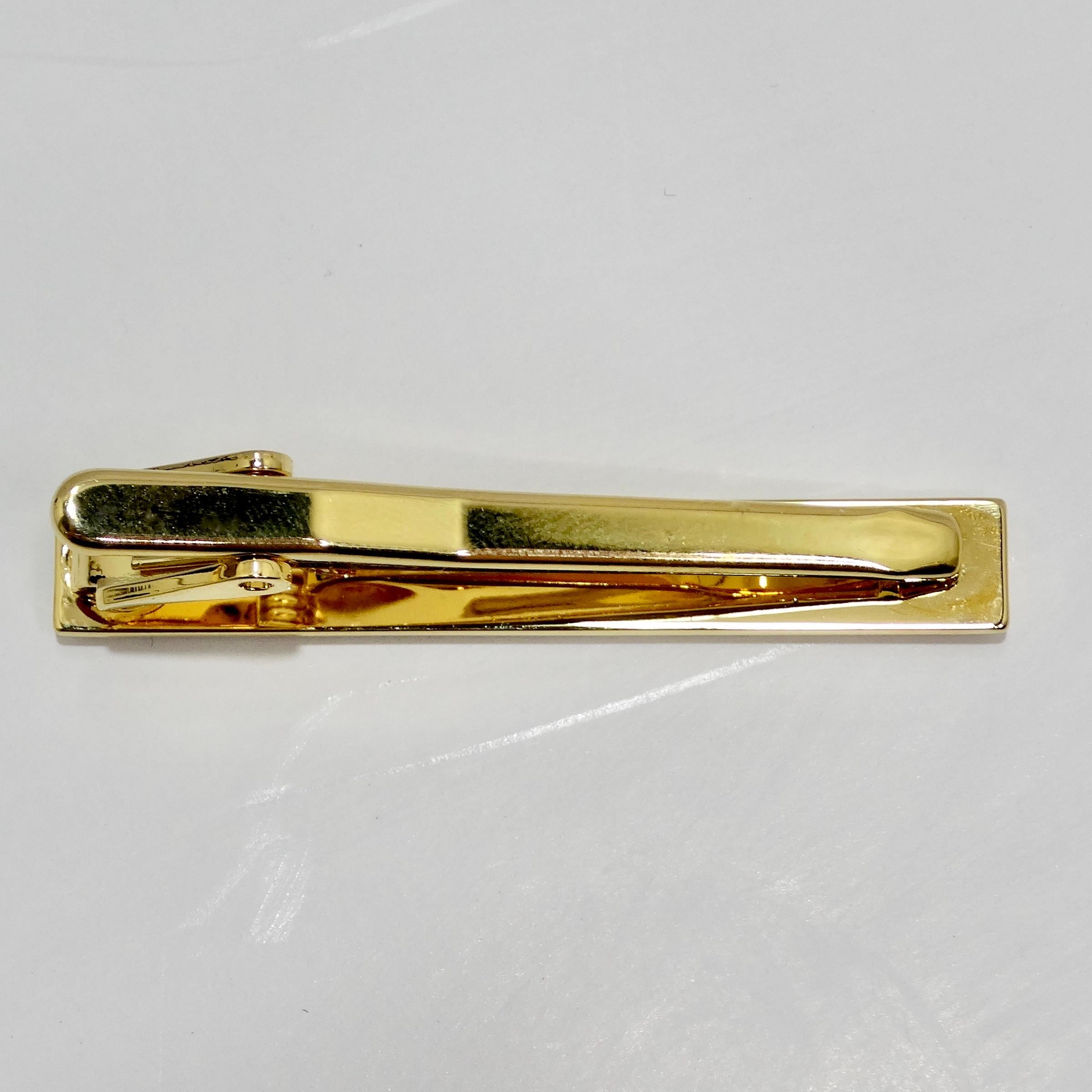 18K Gold Plated 1980s Tie Clip For Sale 1
