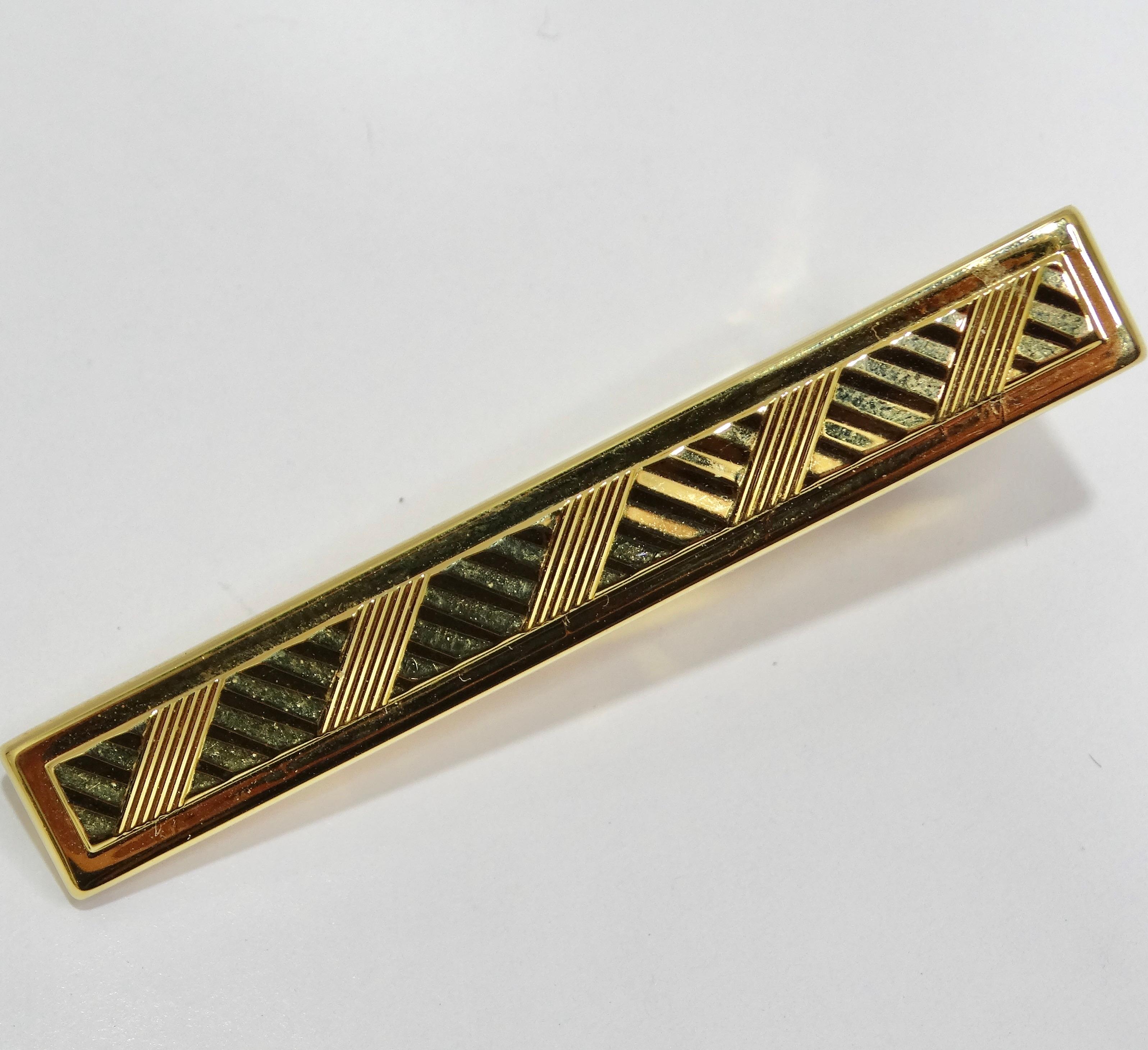 18K Gold Plated 1980s Tie Clip For Sale 2
