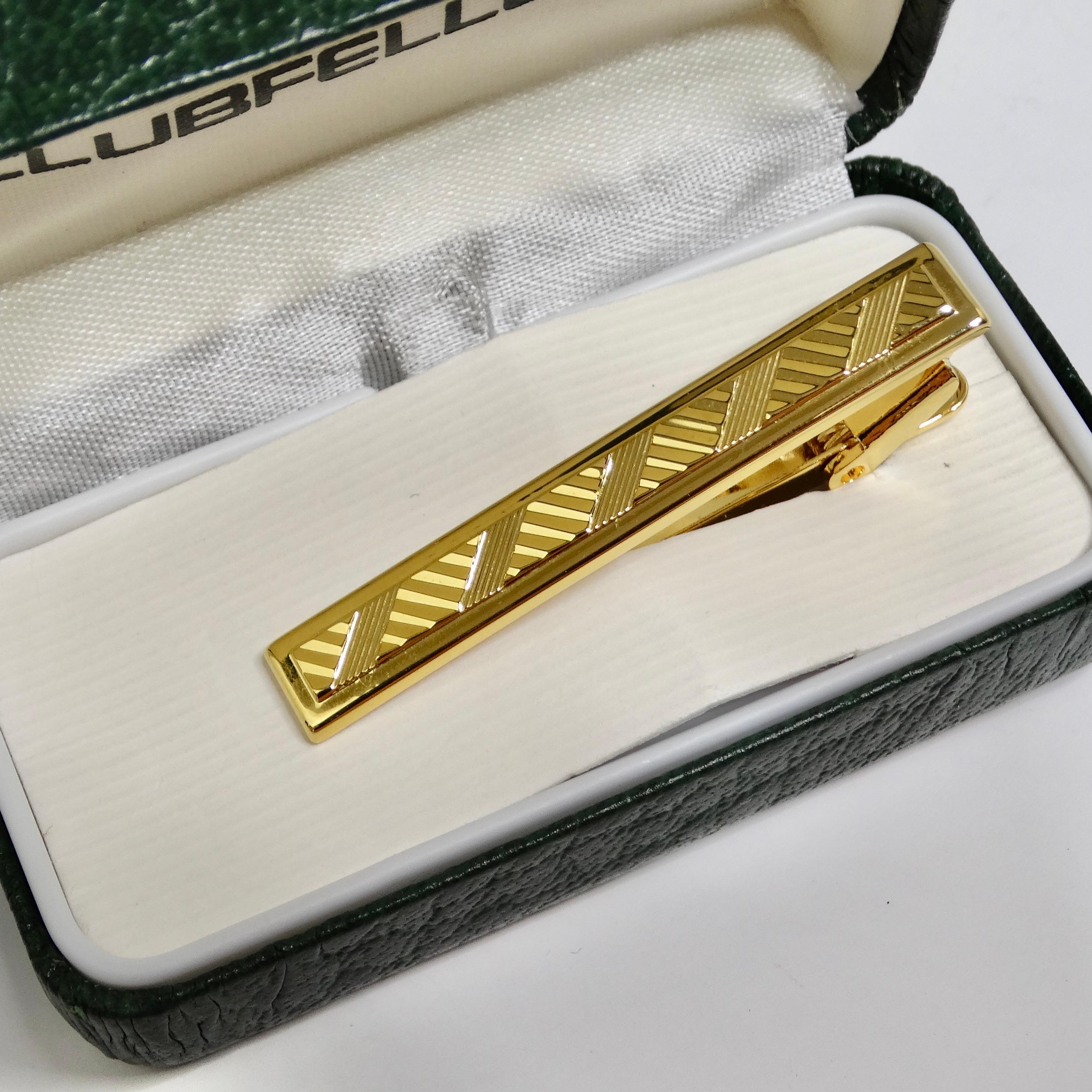 18K Gold Plated 1980s Tie Clip For Sale 3
