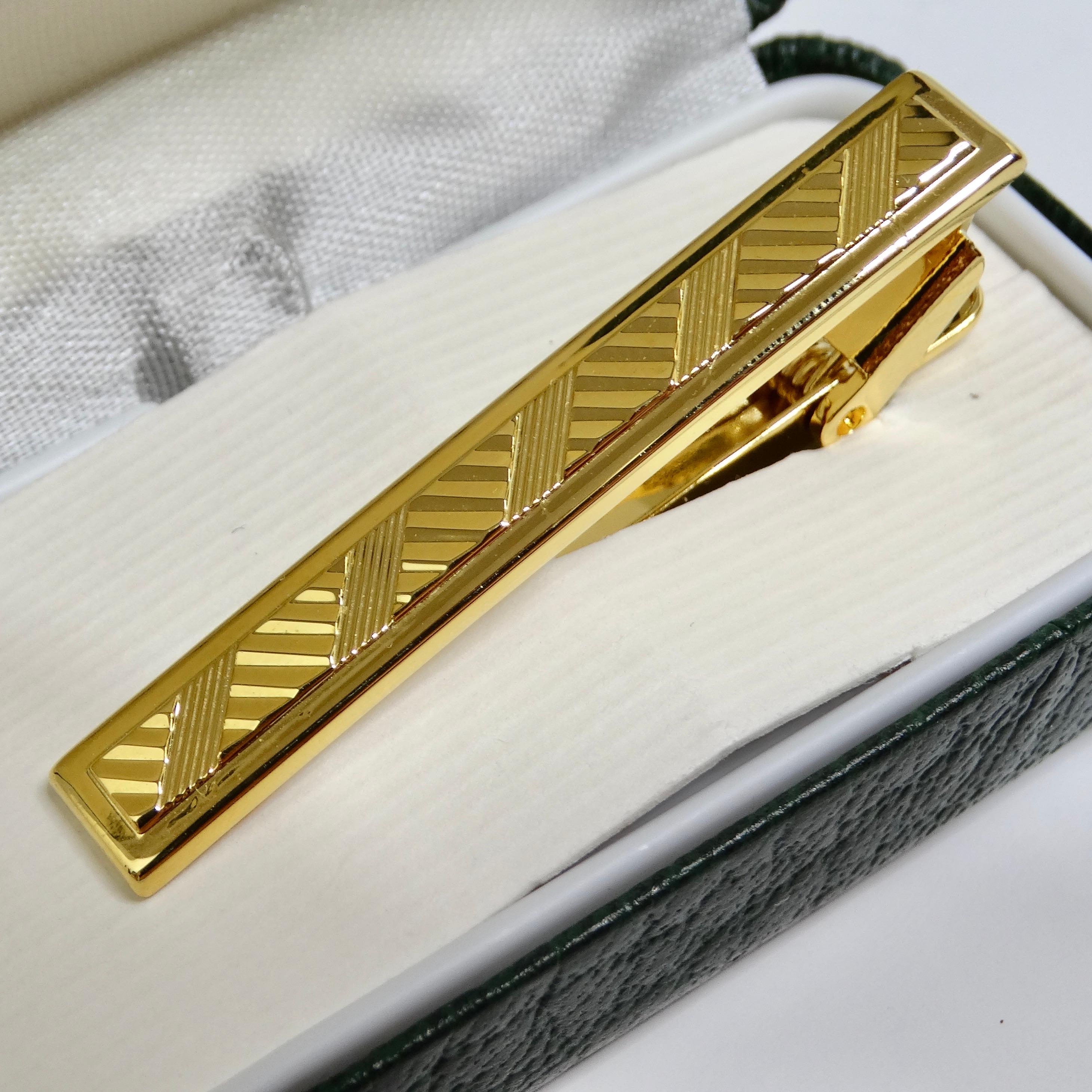 18K Gold Plated 1980s Tie Clip For Sale 4