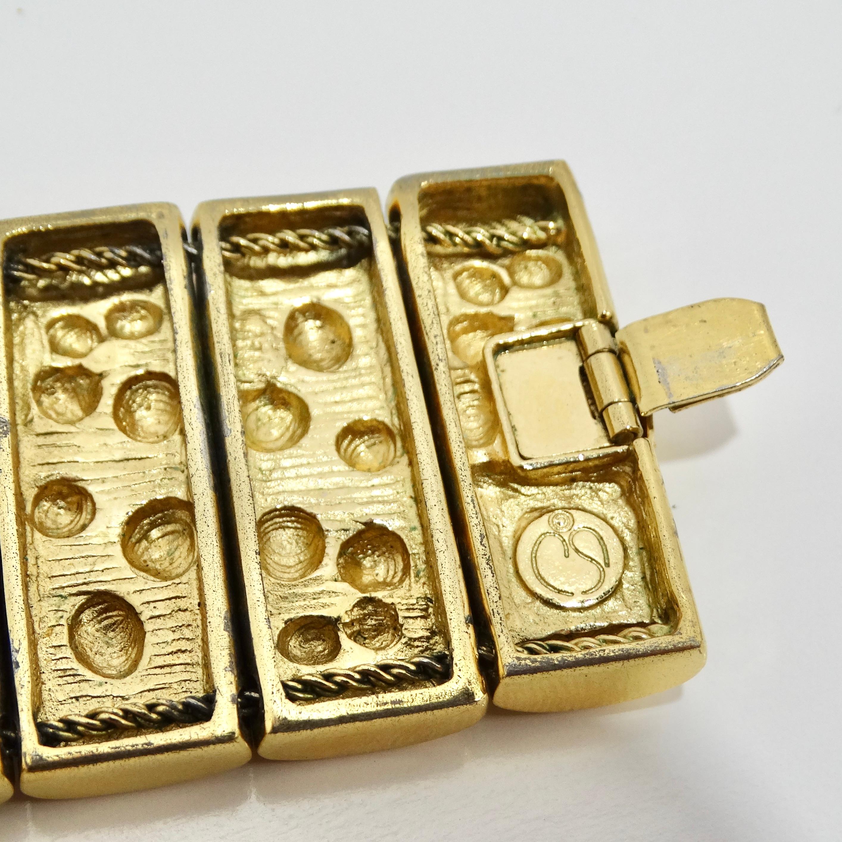 18K Gold Plated 1980s Bracelet For Sale 3