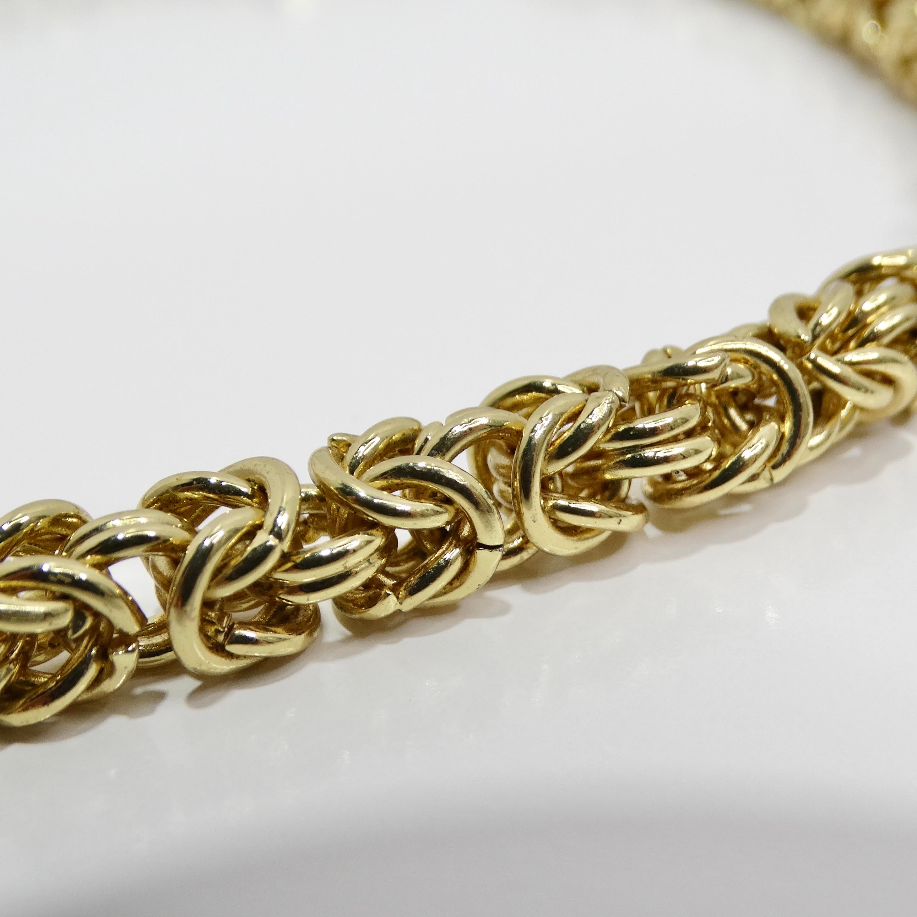 18K Gold Plated 1980s Byzantine Chain Necklace For Sale 1