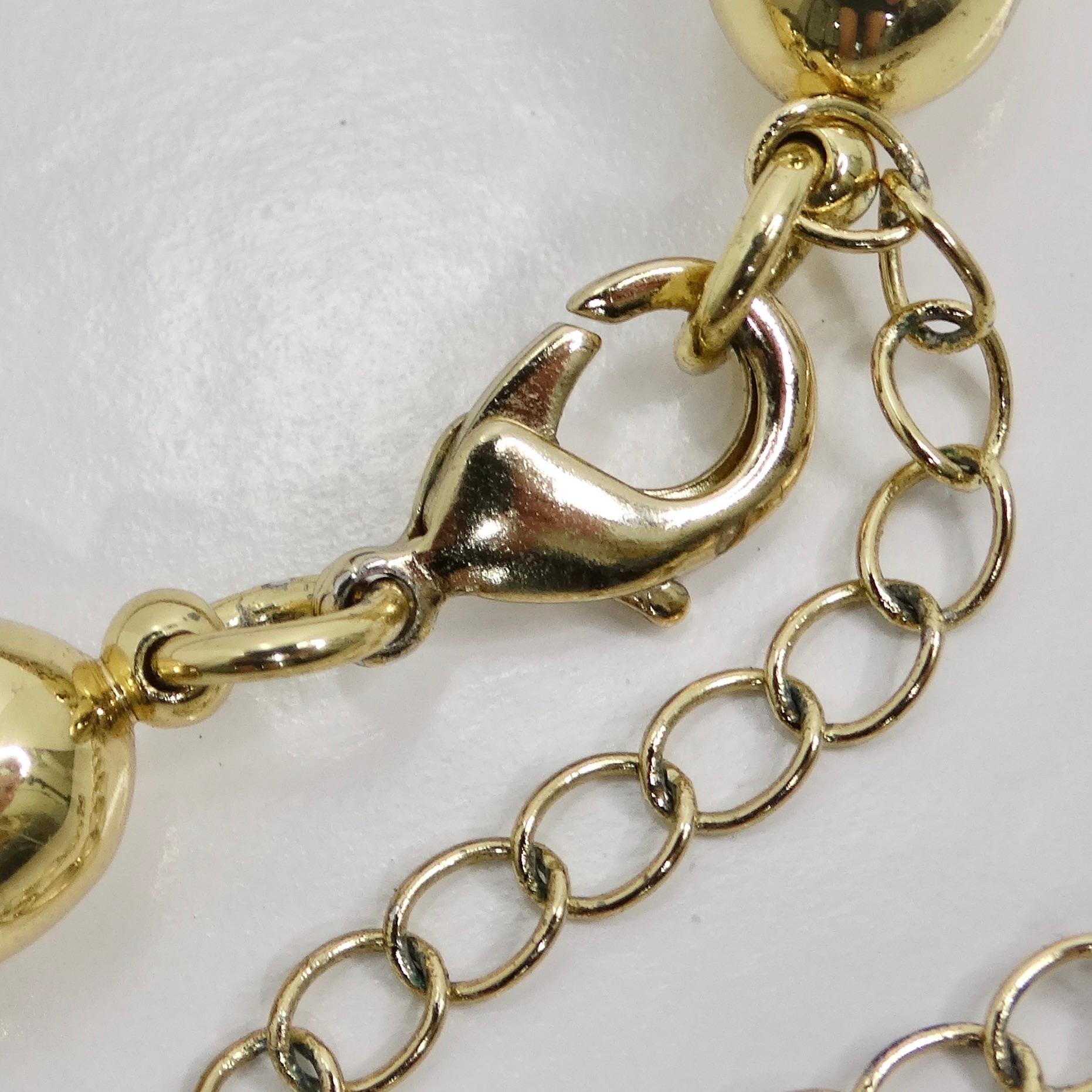 Chaîne collier byzantine plaqué or 18 carats des années 1980 en vente 2
