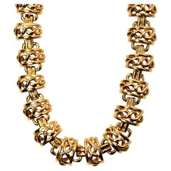 18k Gold Plated Chunky Link Vintage Choker Necklace