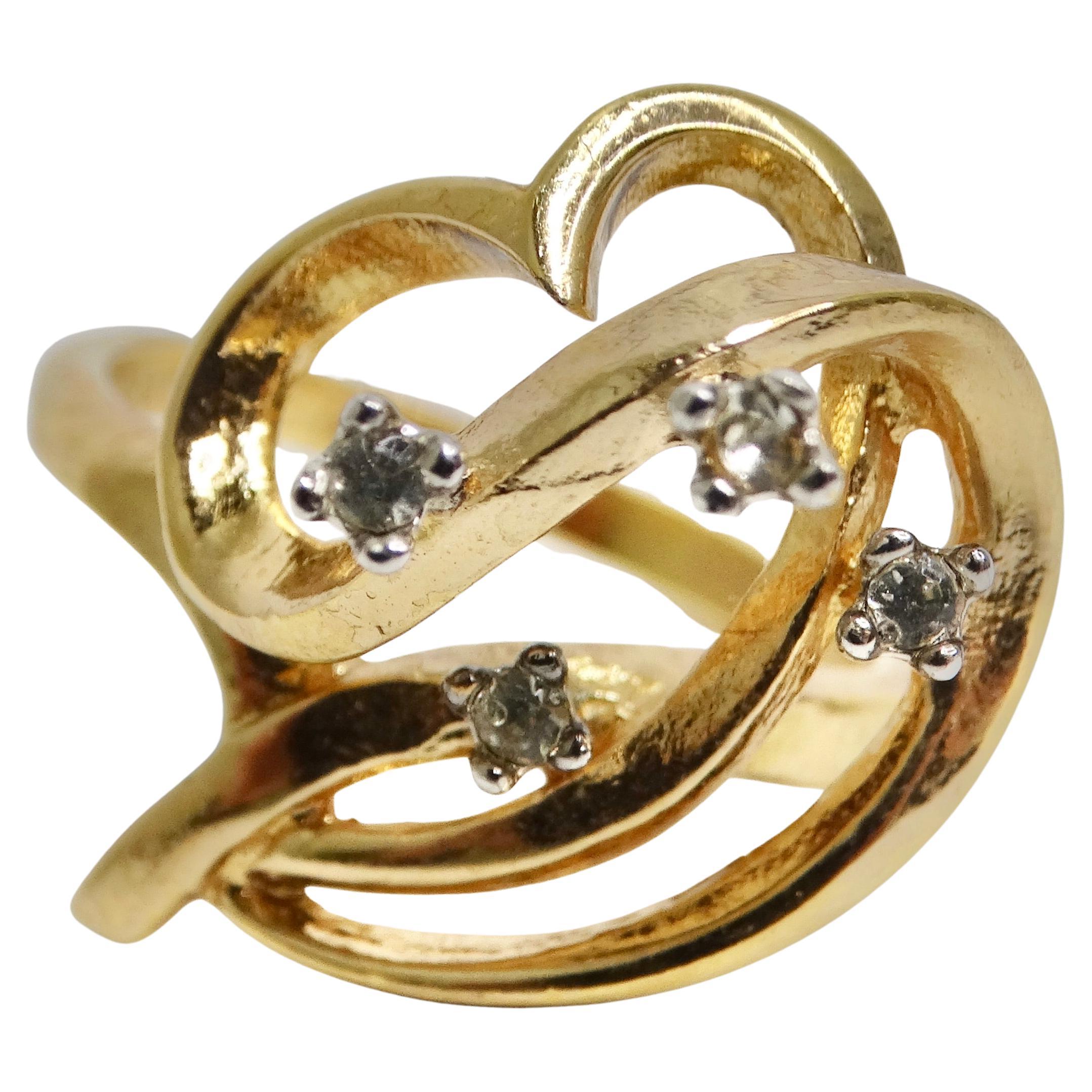 18K Gold Plated Crystal Bouquet Ring For Sale
