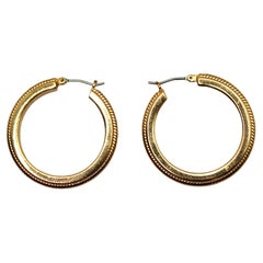 Orecchini a cerchio placcati in oro 18k, circa anni 
70
