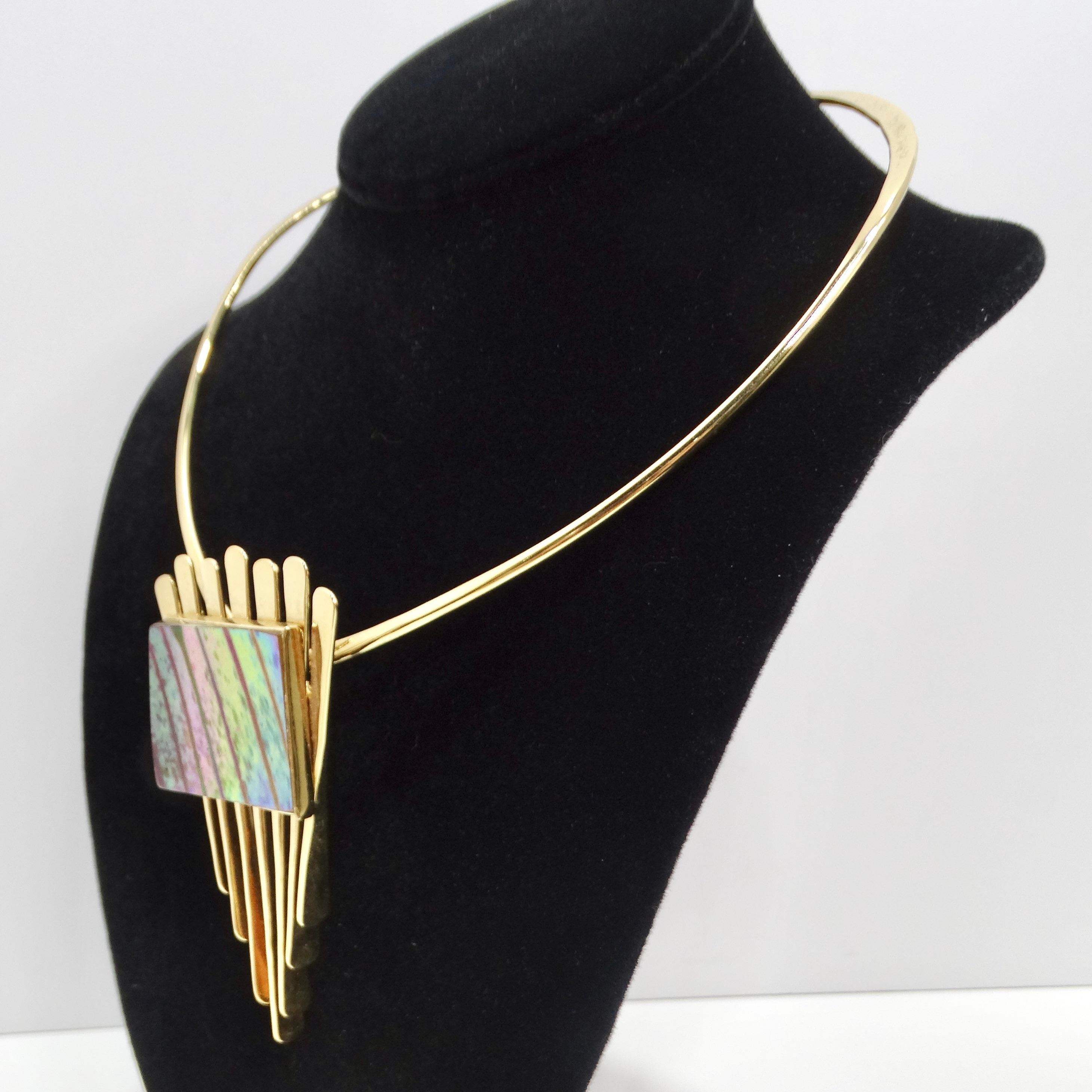 18K Gold Plated Mid Century Choker In Excellent Condition For Sale In Scottsdale, AZ