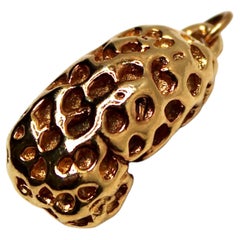 18k Gold Plated Peanut Vintage Pendant