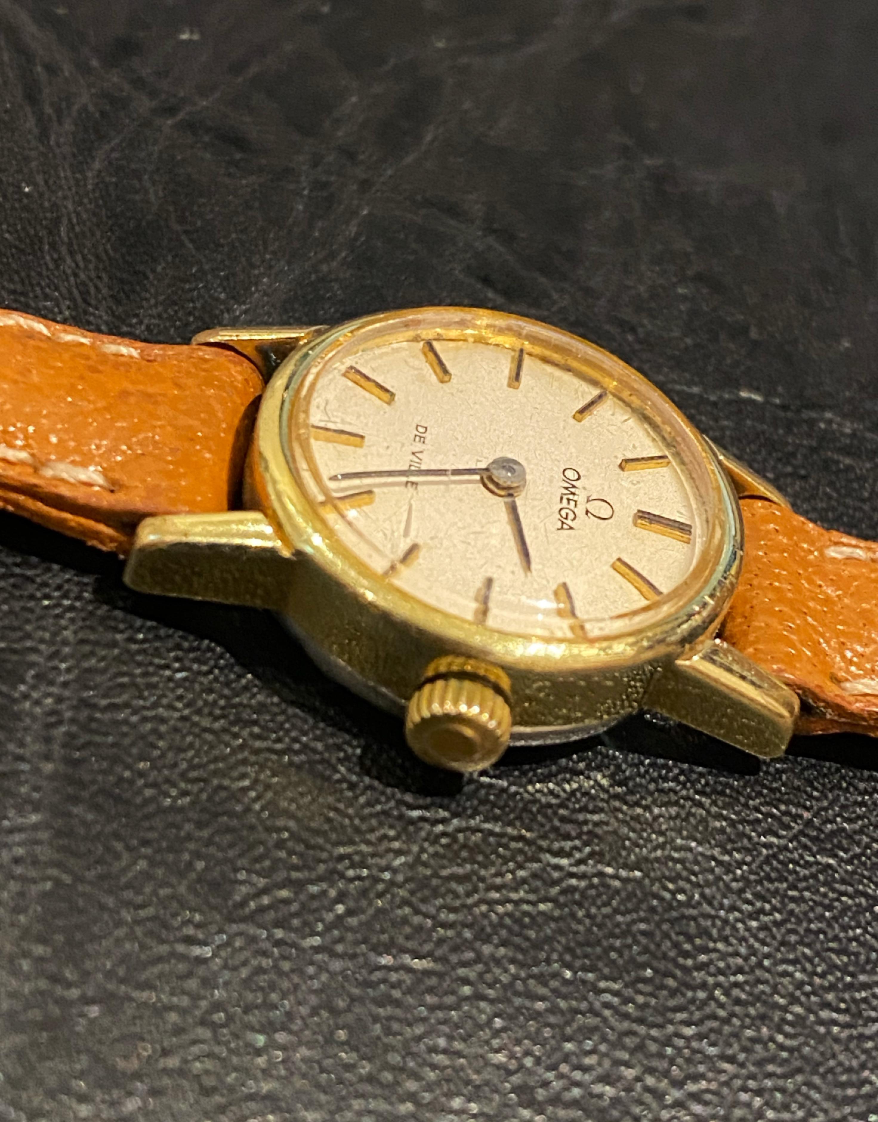 18K Gold-Plated S/Stahl Omega De Ville 19mm Vintage c1960's Damenuhr 2