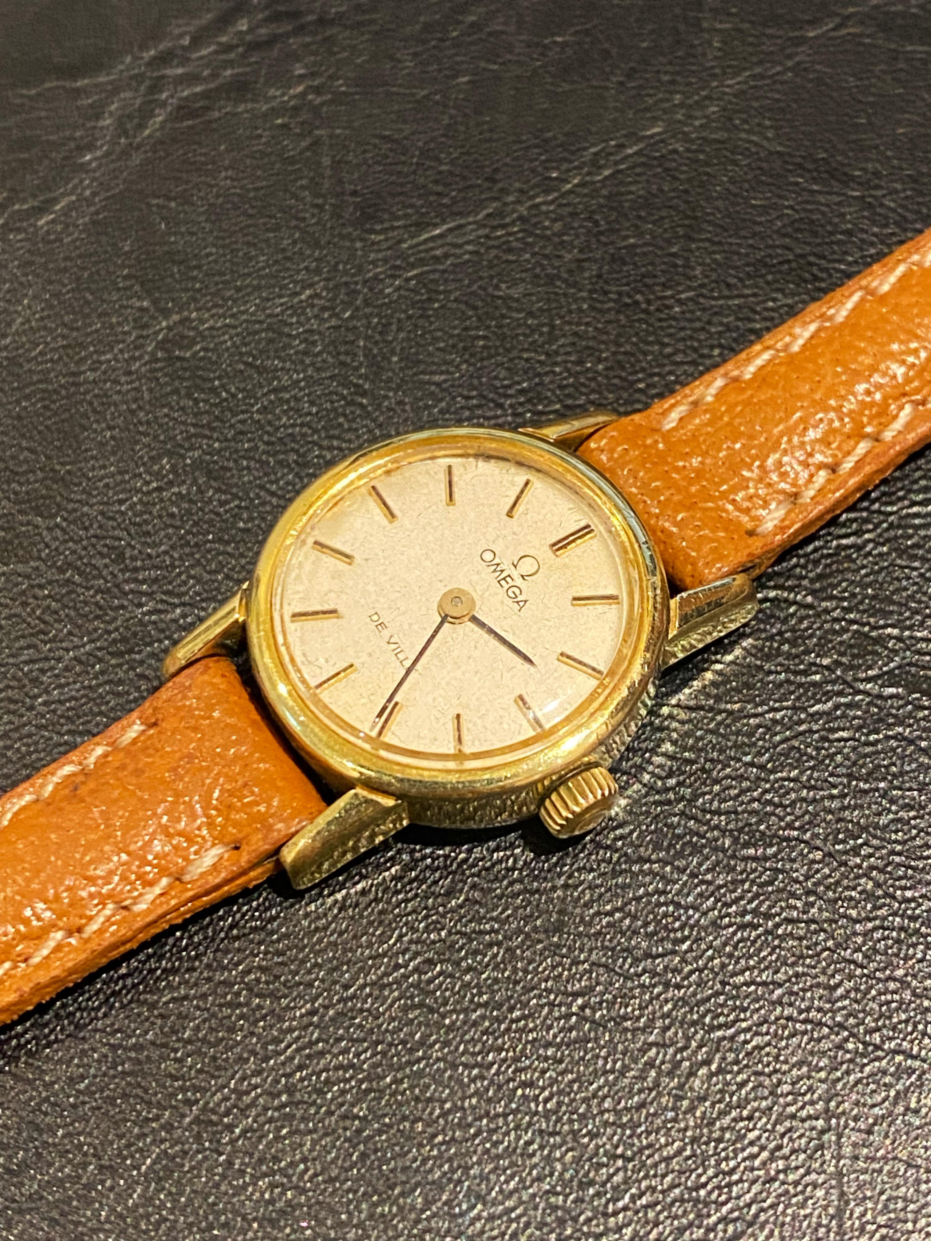 18K Gold-Plated S/Stahl Omega De Ville 19mm Vintage c1960's Damenuhr 3