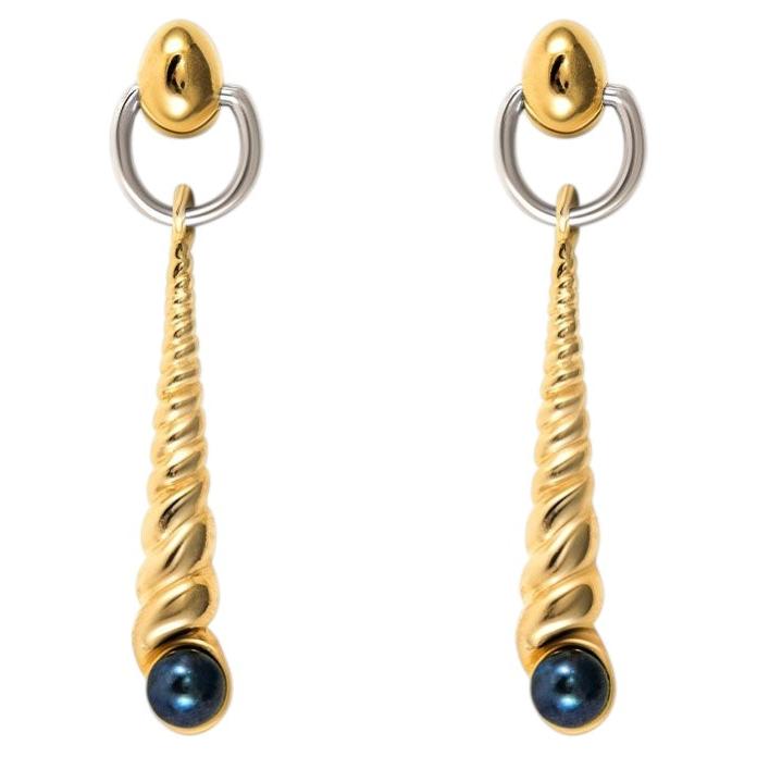 Plata de ley chapada en oro de 18k, pendientes «Odoya» de Nathalie Edenburg