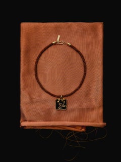 18k Gold Plated Sterling Silver, Onyx, Vine Necklace by Nathalie Edenburg