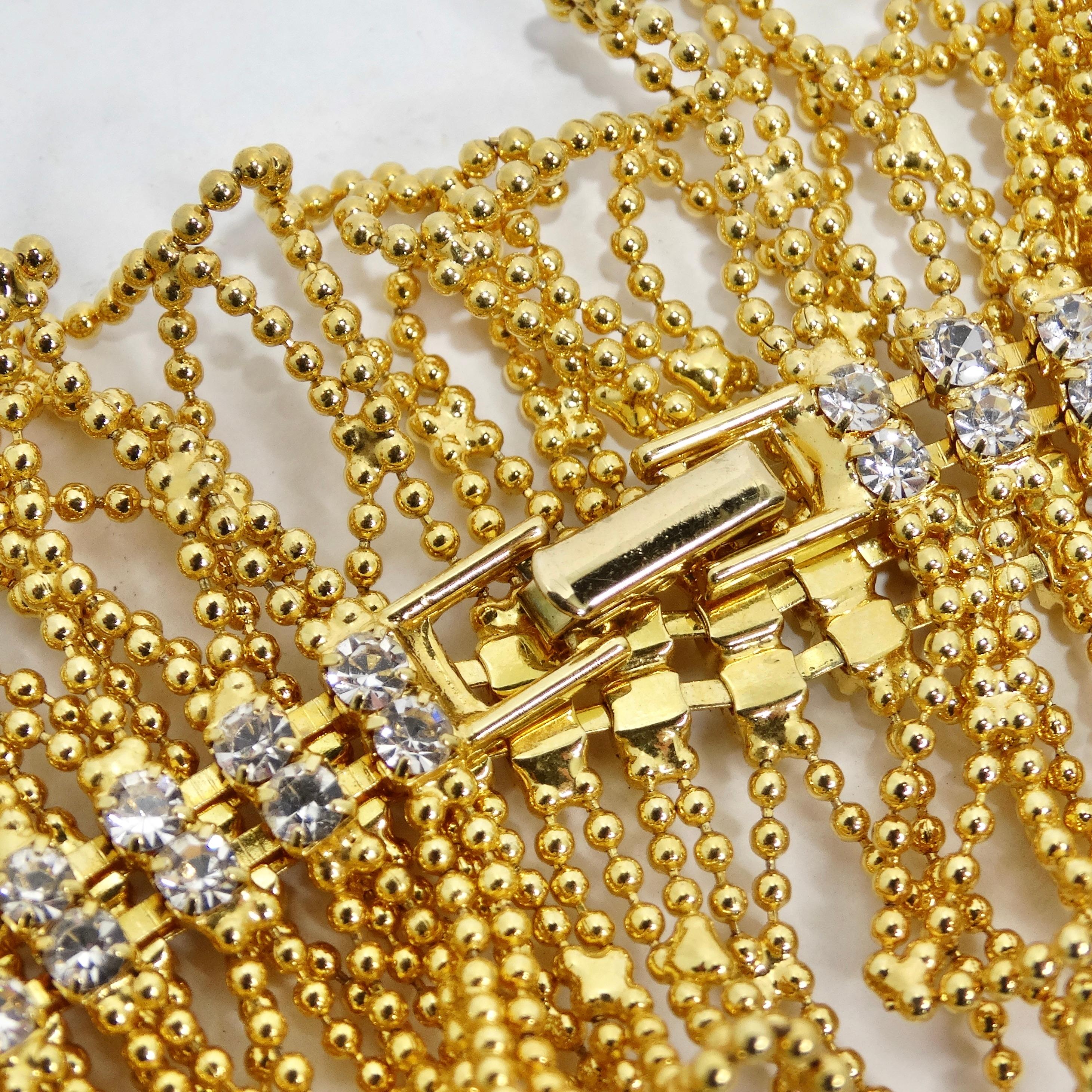 18K Gold Plated Swarovski Crystal Bracelet For Sale 1
