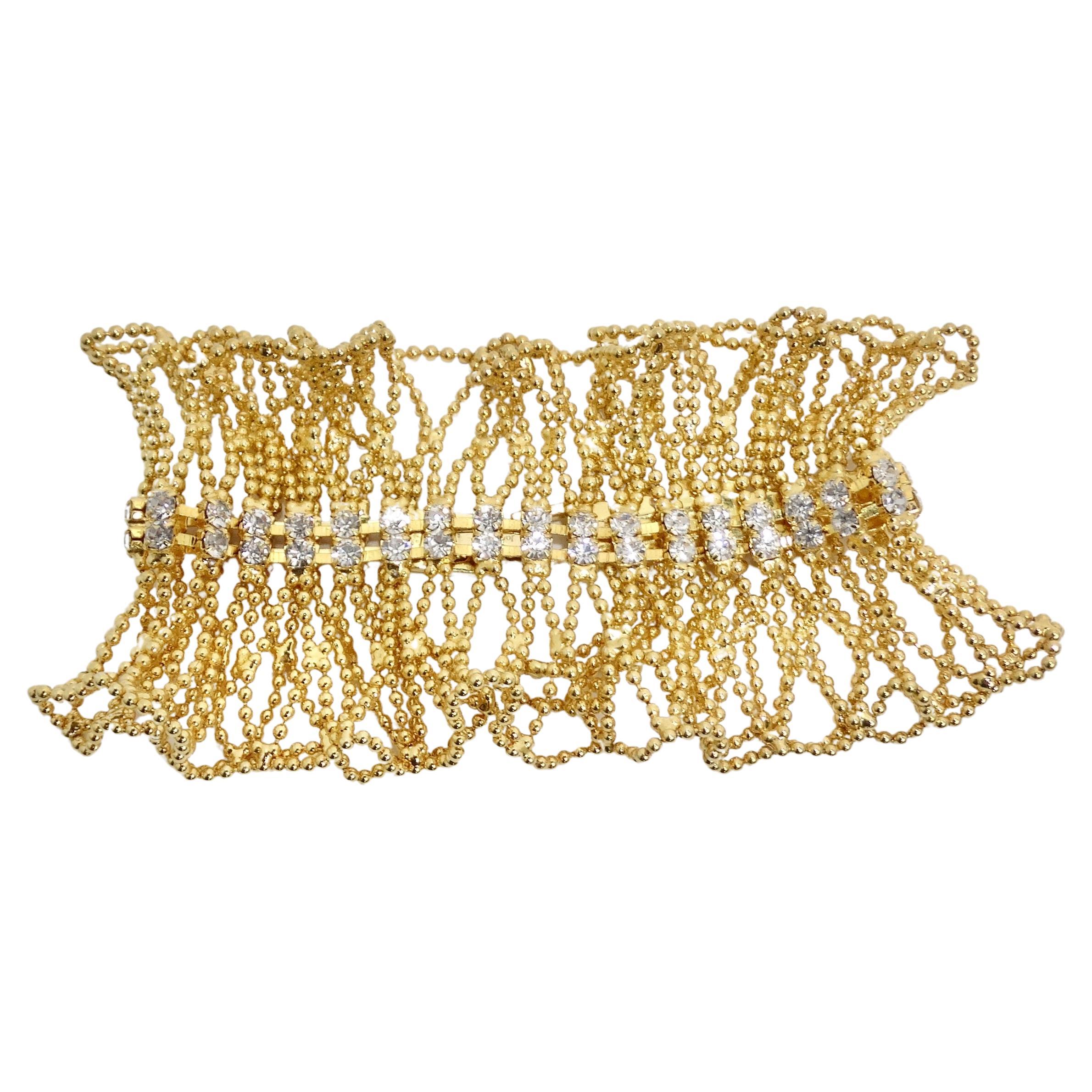 18K Gold Plated Swarovski Crystal Bracelet For Sale