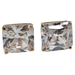 18K Gold Plated Swarovski Synthetic Crystal Stud Earrings