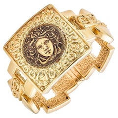 18K Gold Plated The Medusa Bangle Made in Italy 