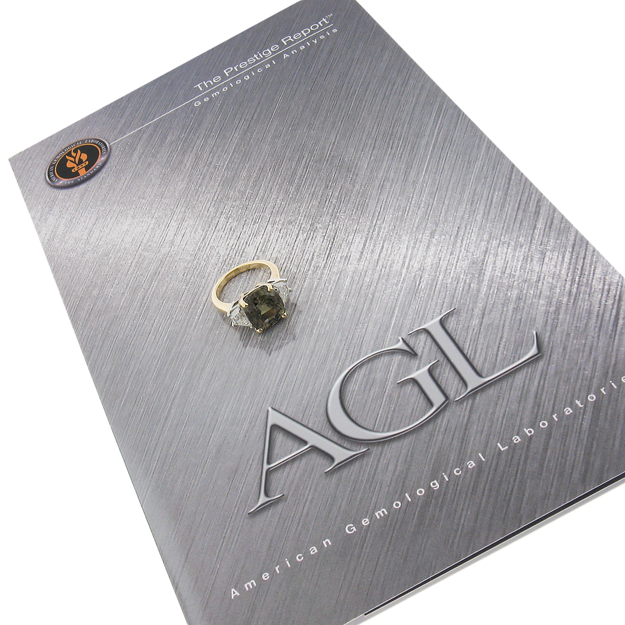 18k Gold & Platinum 10.6ctw AGL Ceylon Alexandrite & Trapezoid Diamond Ring 5