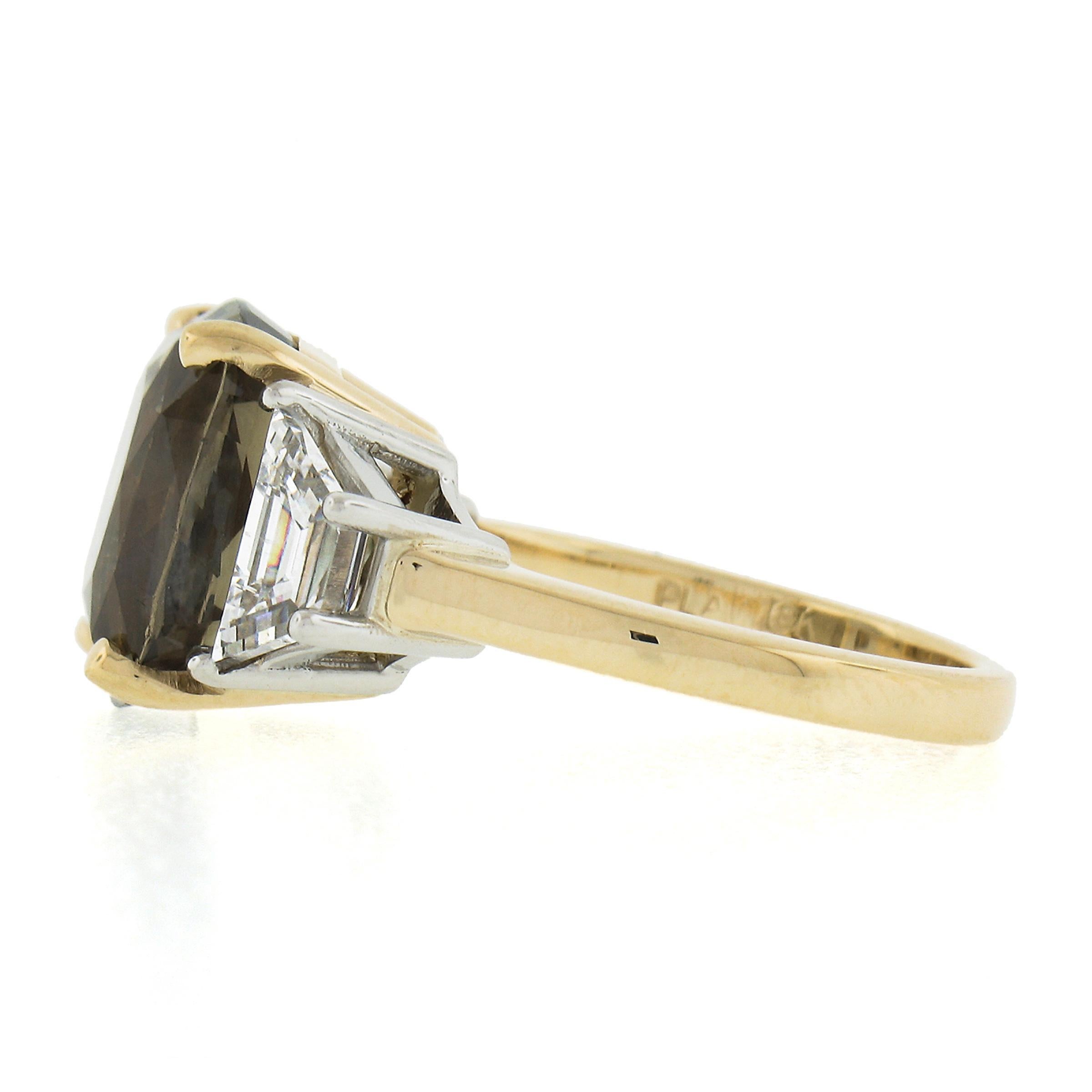 18k Gold & Platinum 10.6ctw AGL Ceylon Alexandrite & Trapezoid Diamond Ring 1