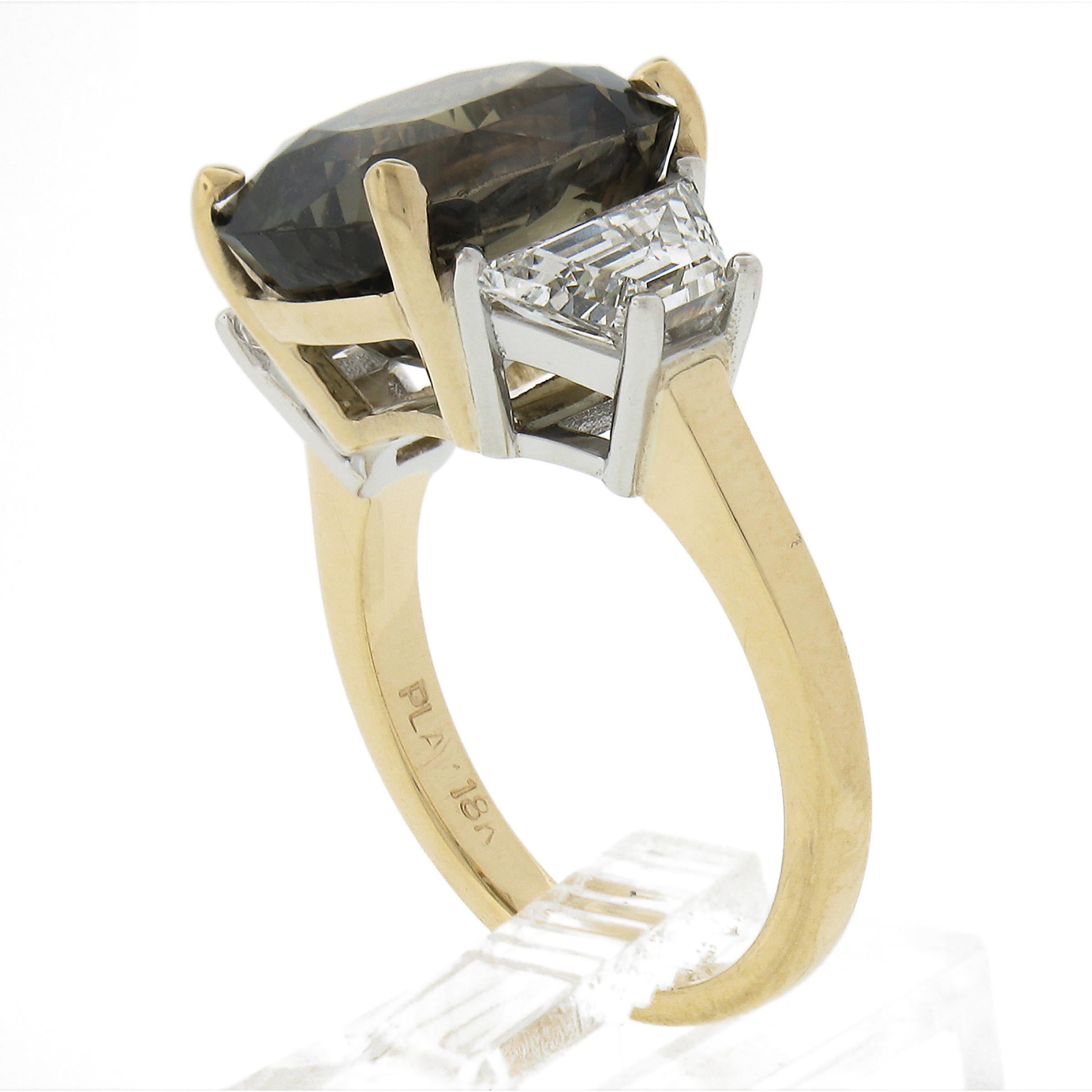 18k Gold & Platinum 10.6ctw AGL Ceylon Alexandrite & Trapezoid Diamond Ring 4