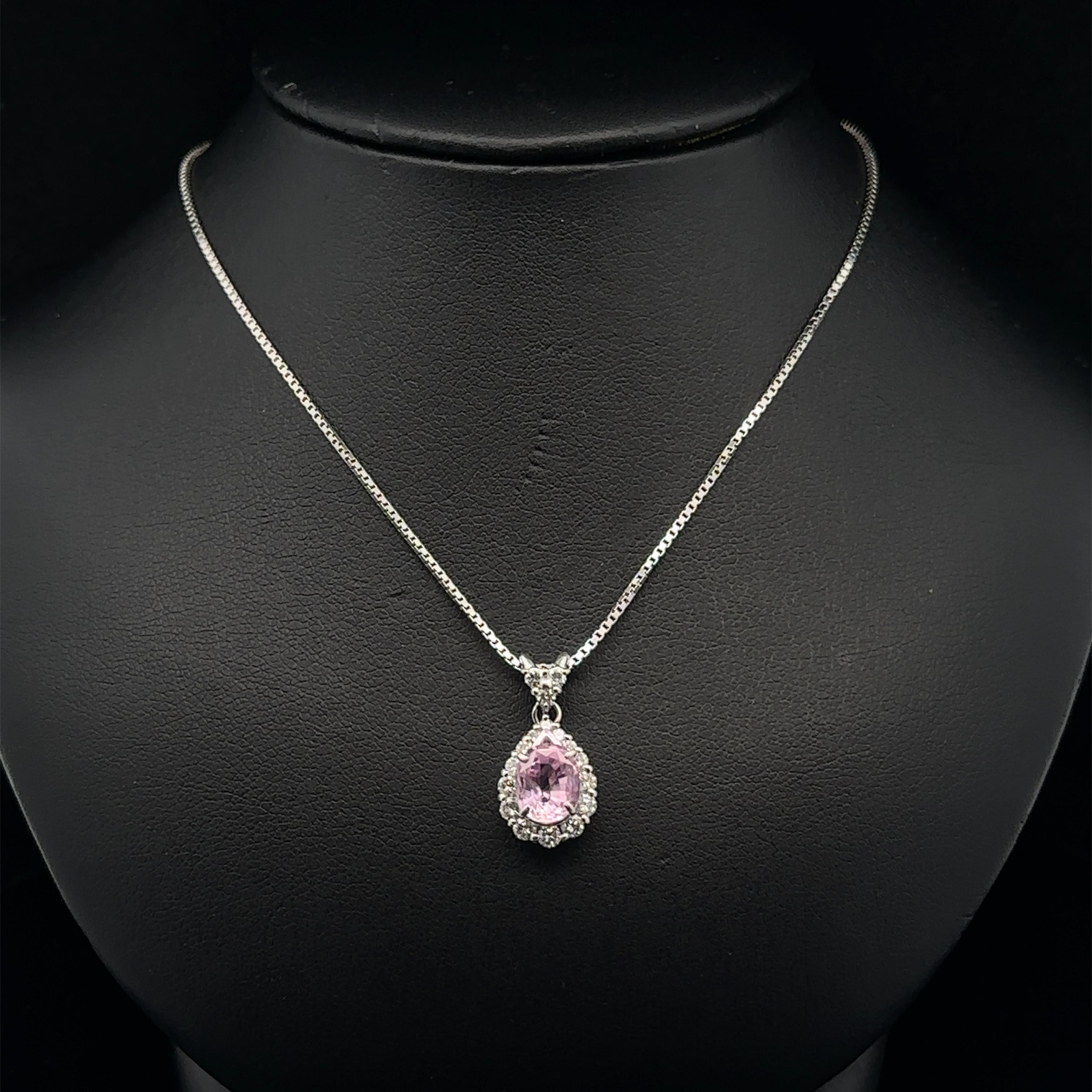 18k Gold & Platinum 2.16ctw GIA No Heat Pink Sapphire Diamond Pendant Necklace For Sale 7