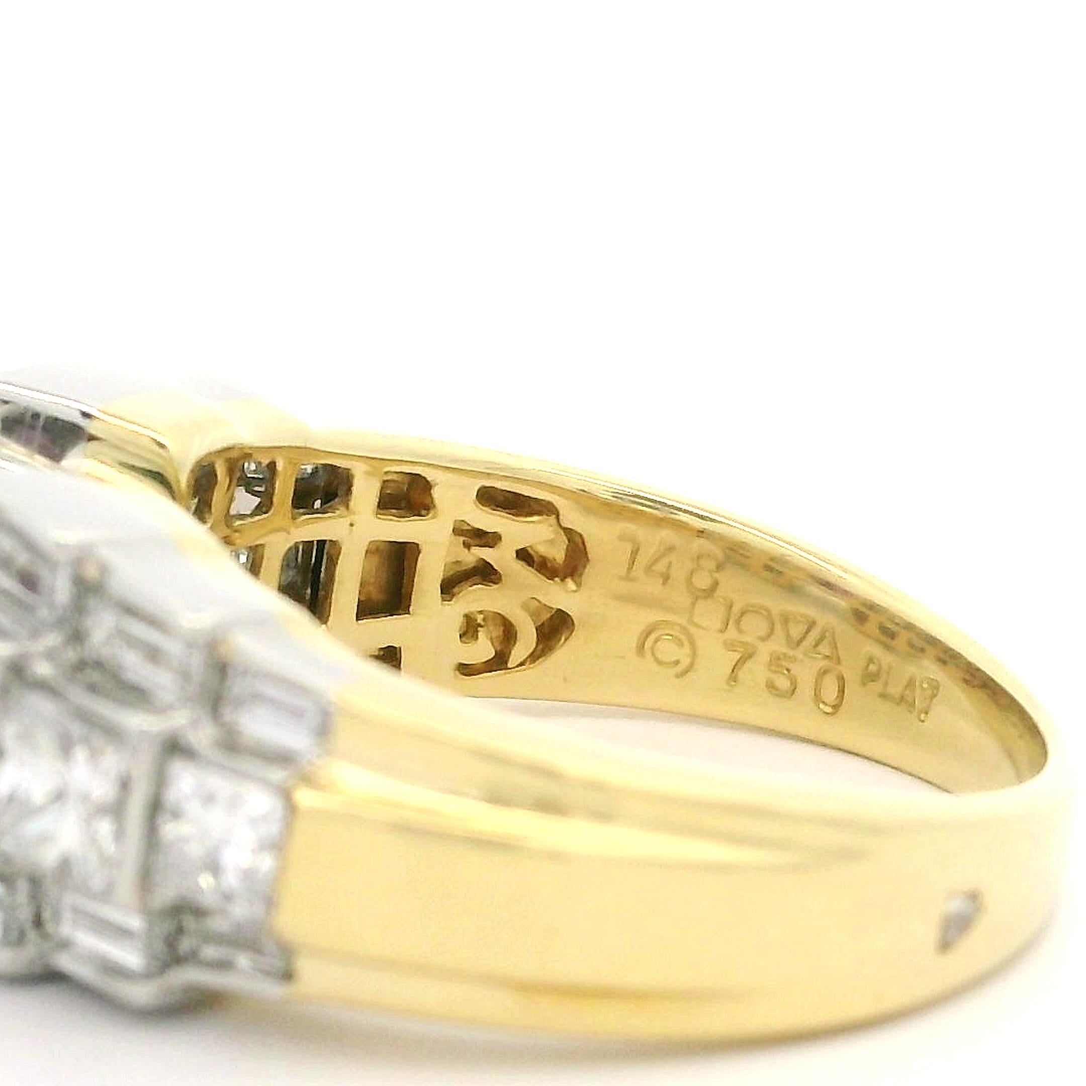 18 Karat Gold & Platin AIGS 2,74 Karatw Ring mit abgestuften Seiten, unbehandeltem Rubin und Diamant im Angebot 3