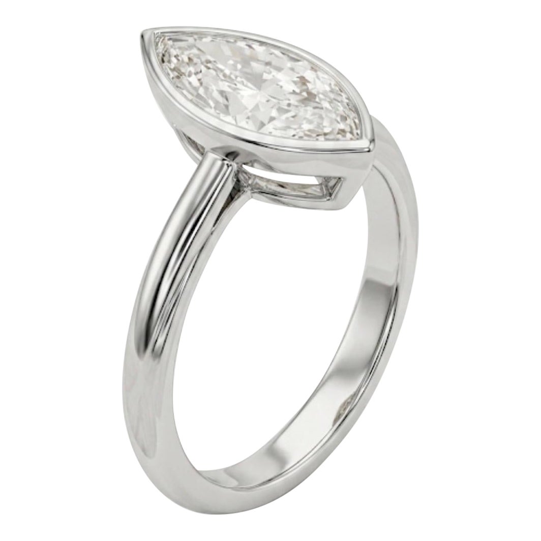 18K Gold-Platinum Cocktail Ring with 5.46 Ct. Round and GIA Marquis Diamonds