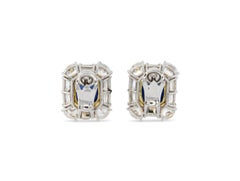 18k Gold, Platinum, Sapphire, Diamond Earrings