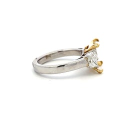 18K Gold Platinum Semi Mount Ring 1.2ct Trapezoid G VS1 Diamond Fit 10.30x9.37mm