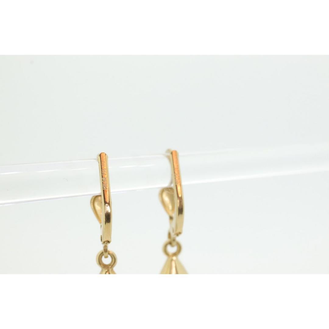 18k Gold Puffed Hollow Dangle Earrings. Glossy Geometric Drop earrings. For Sale 5