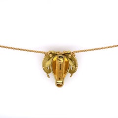 18k Gold Ram's Head Necklace