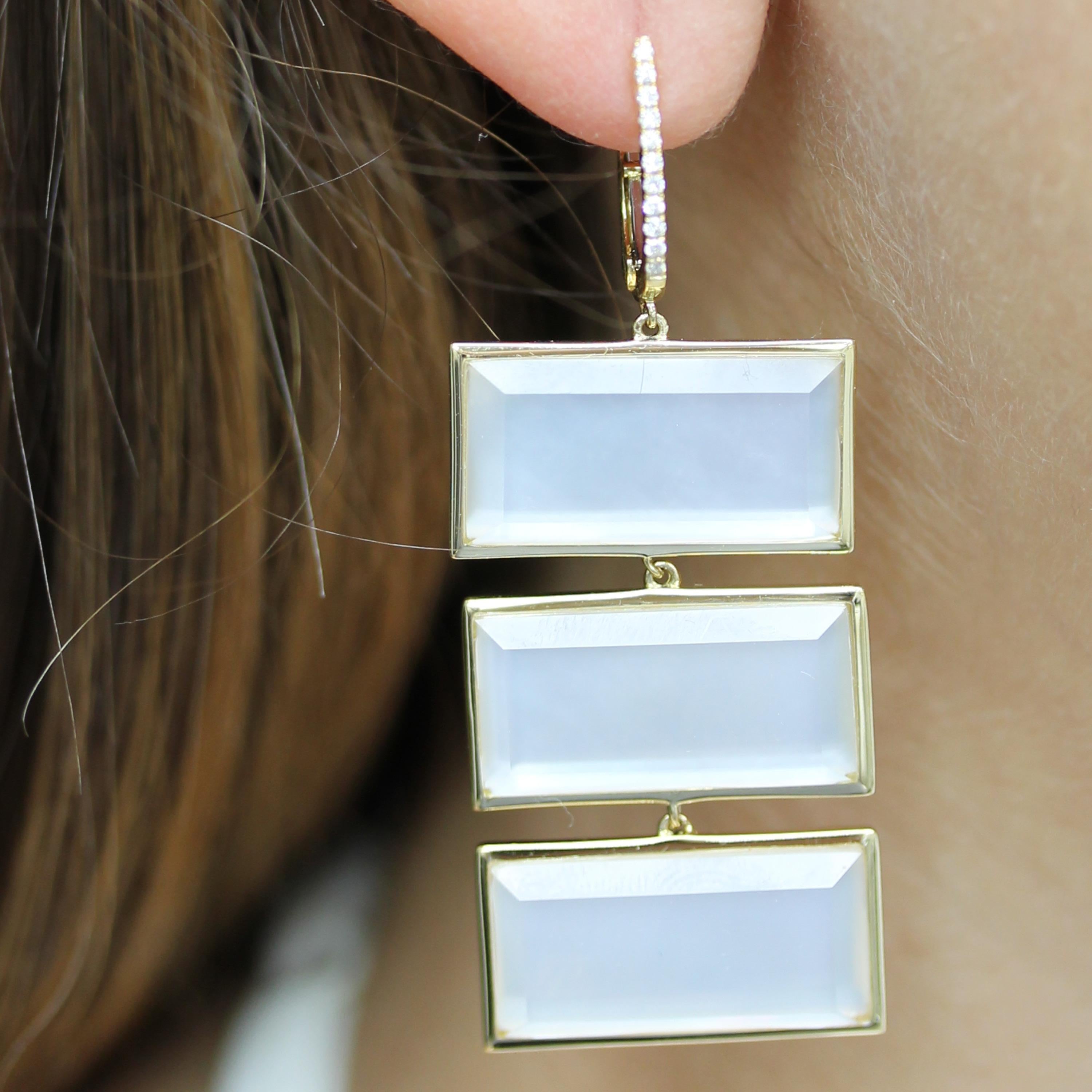 rectangle pearl earrings