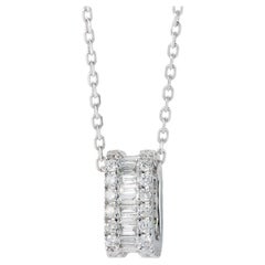 Collana con ciondolo rettangolare in oro 18K e diamanti Nature
