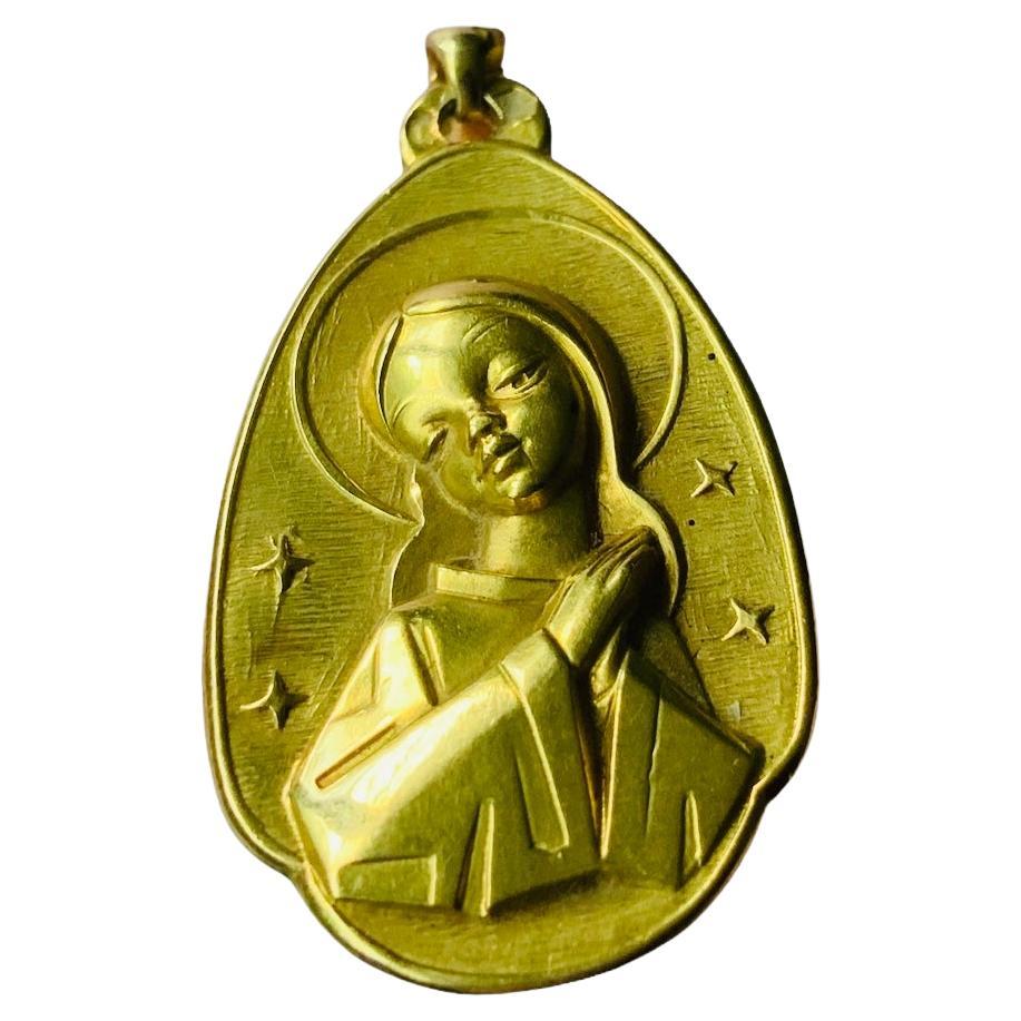 18K Gold Religious Pendant
