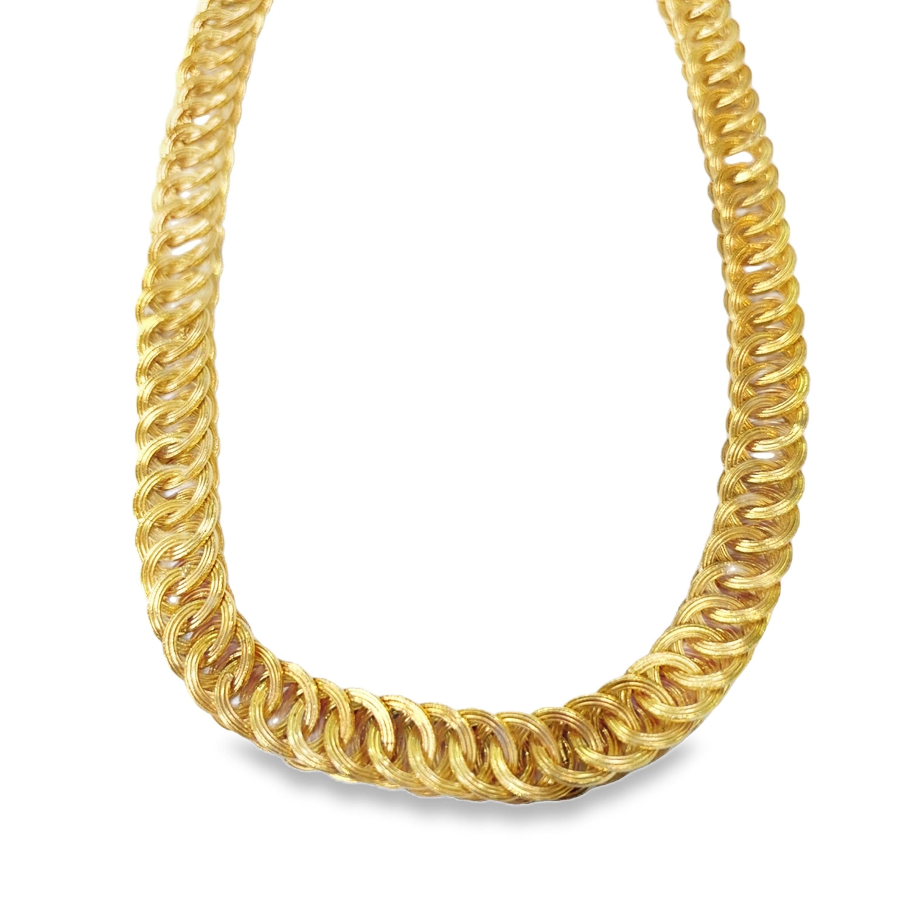 Rétro Collier à longue chaîne rétro en or 18K en vente