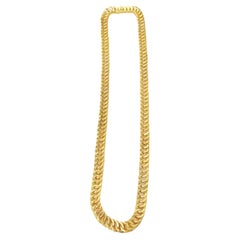 18K Gold Retro Long Chain Necklace